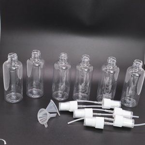 6 pack spray bottles, 4 oz. 100ml clear empty fine mist plastic bottles new